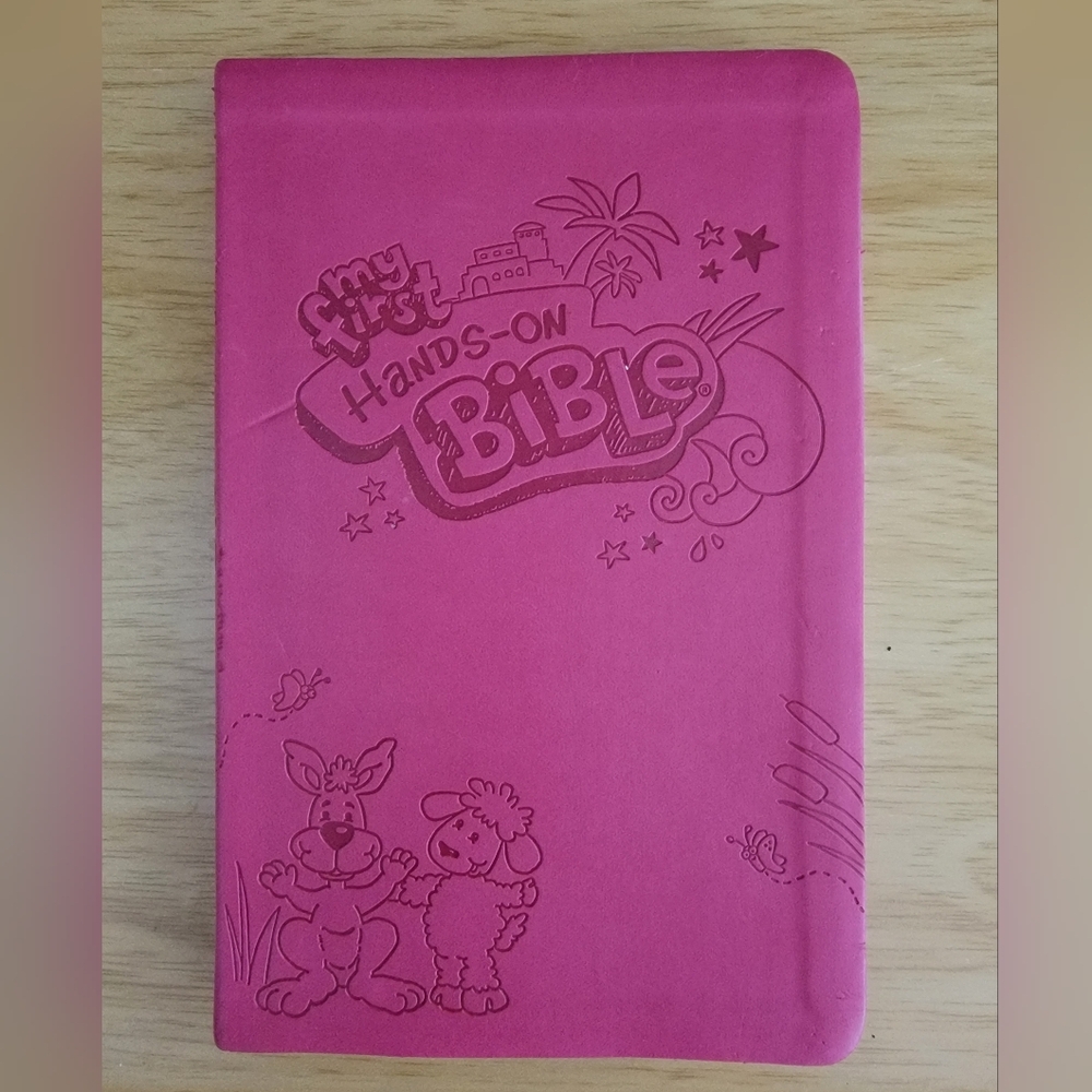 My First Hands-On Bible With Pink Leather-Like Cover